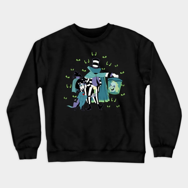 Hatbox Ghost With The Most Crewneck Sweatshirt by CircleOfVillains